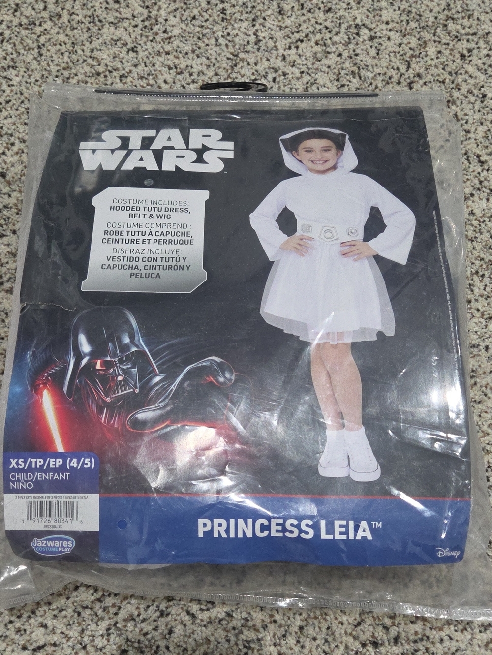 Like New Star Wars Princess Leia Kids Costume - White Toddler Size 4/5